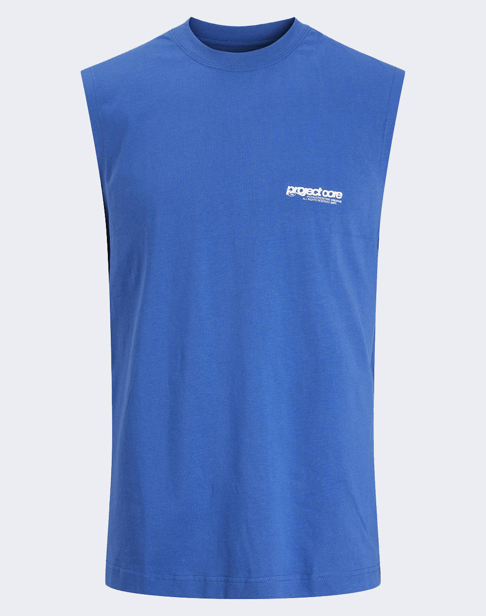 Jack&Jones Jcounion Print Tank Top Jnr Kids Boy Clothes T Shirts Blue Cotton 12274576 Beaucoup Blue Male T-Shirts Blue