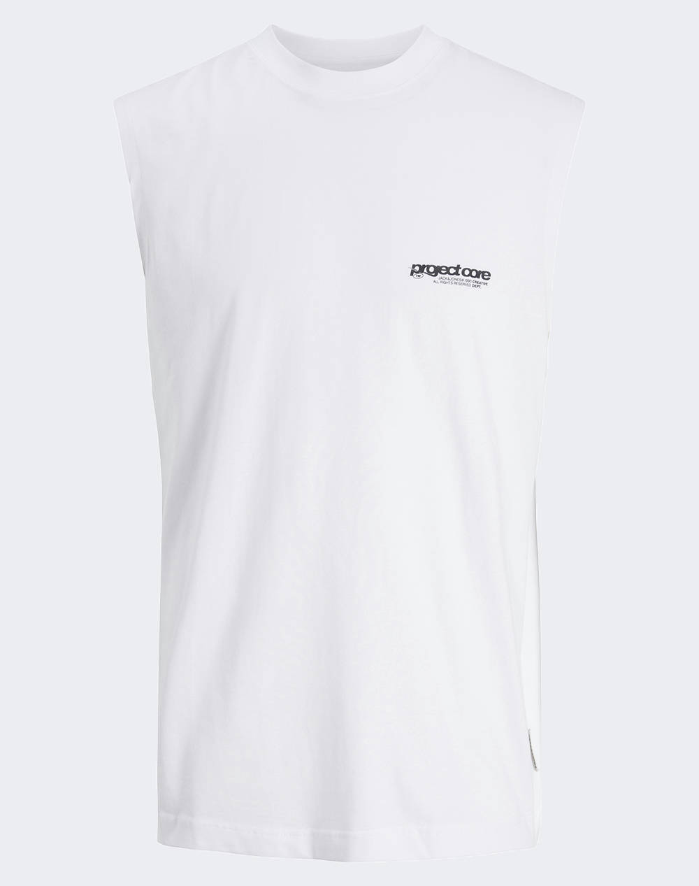 Jack&Jones Jcounion Print Tank Top Jnr Kids Boy Clothes T Shirts White Cotton 12274576 Bright White Male T-Shirts