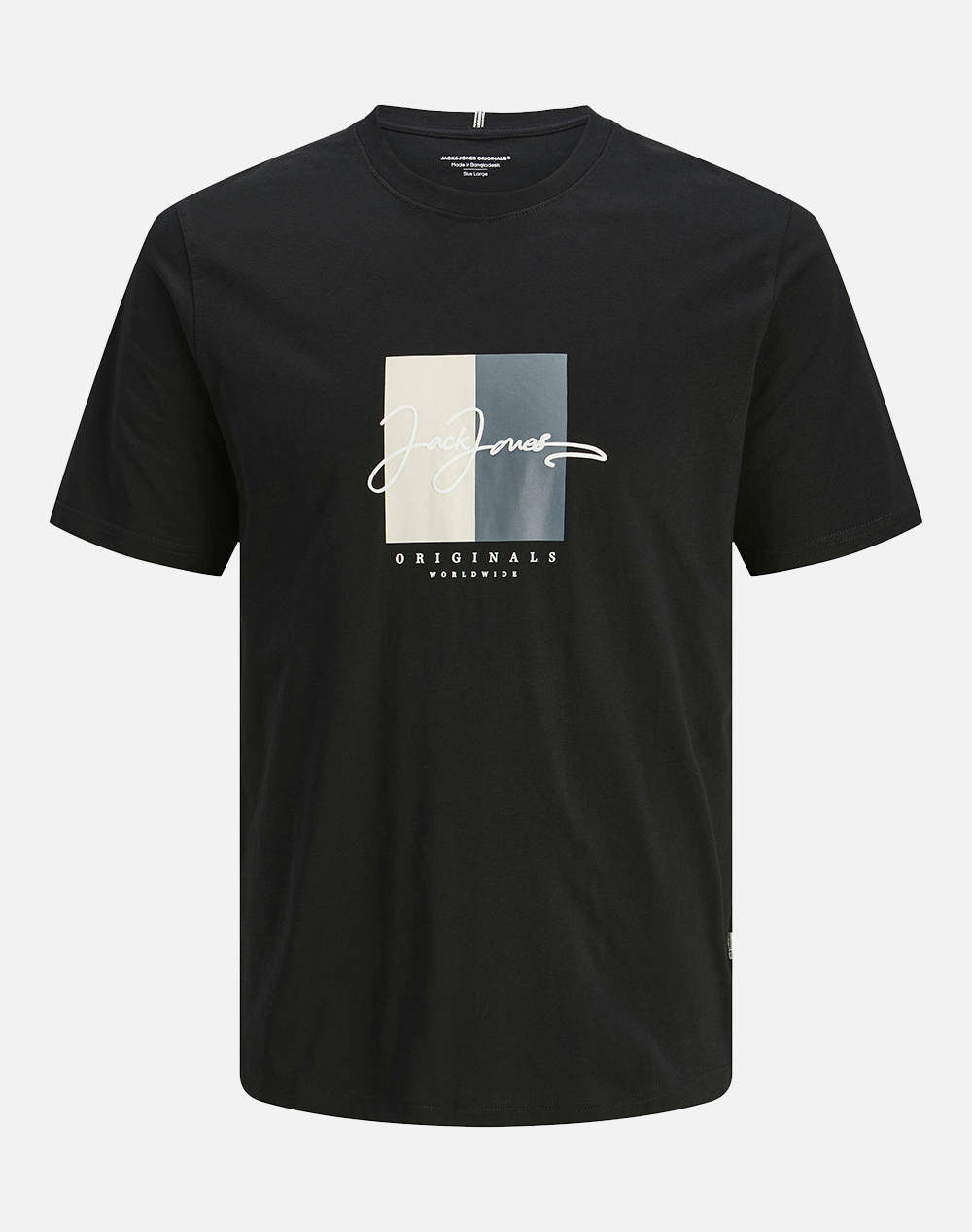 Jack&Jones Jorfrederiksberg Boxscript Tee Ss Sn Jnr Kids Boy Clothes T Shirts Black Cotton 12278408 Blackss25 Male T-Shirts Black