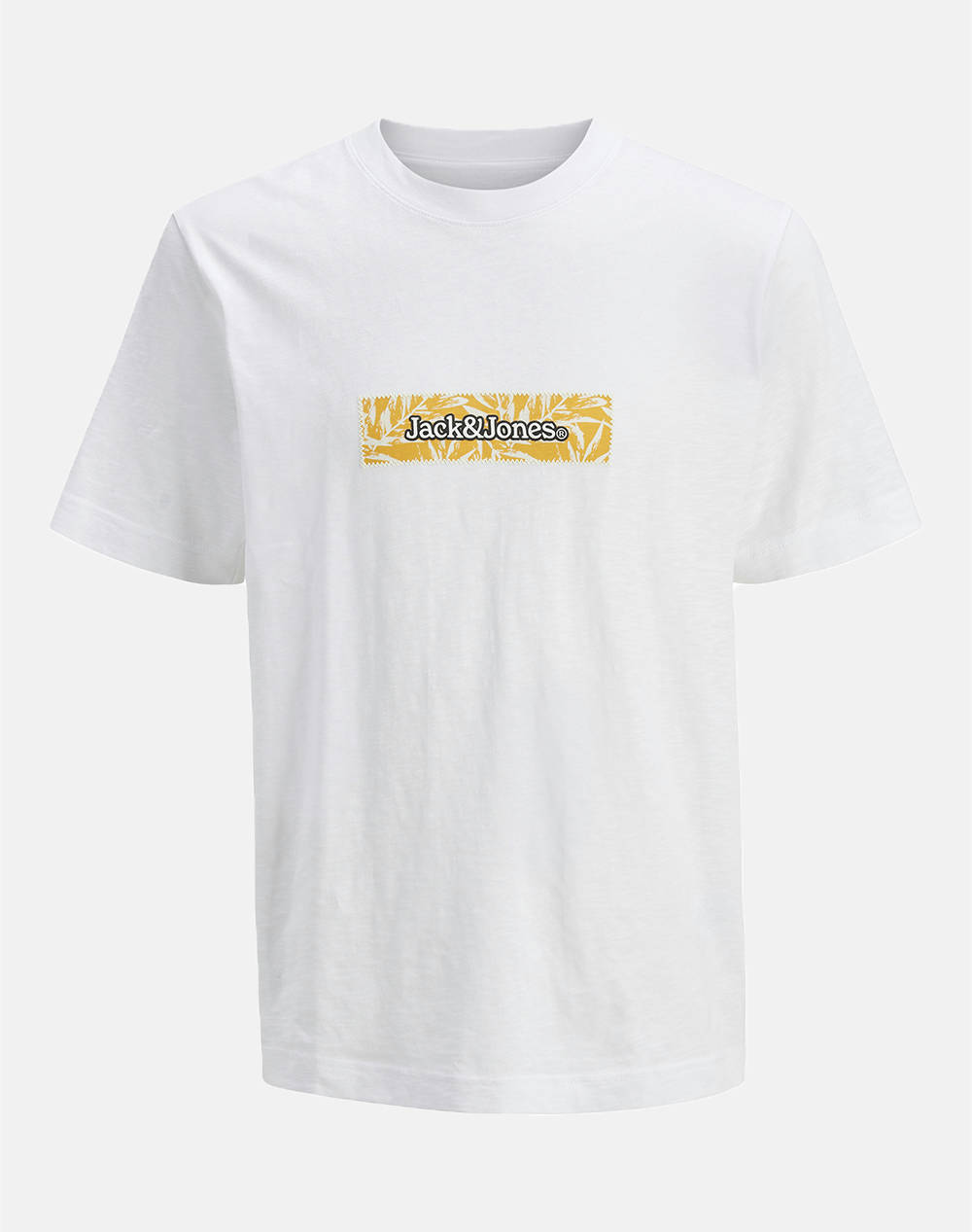 Jack&Jones Jorsplit Aop Branding Tee Ss Crew Jnr Kids Boy Clothes T Shirts White Cotton 12274901 Bright White Male T-Shirts