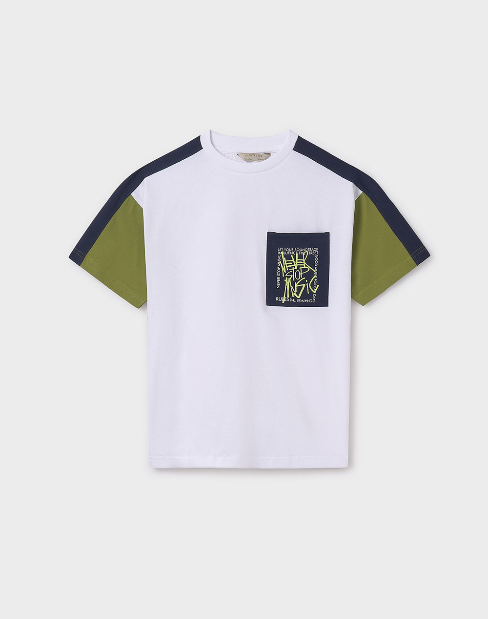 Mayoral Μπλουζα Κοντομανικη Blocking Παιδι Αγορι Ρουχα Μπλουζες Green Βαμβακι 06015A 033 Γιά Αγόρι