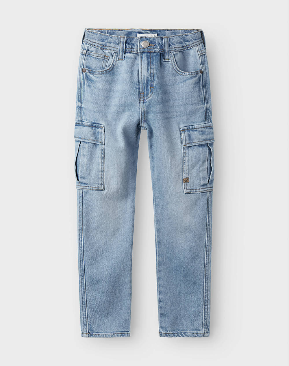 Name It Nkmsilas Tap Cargo Jeans 6650 Az Noos Kids Boy Clothes Trousers Denimlightblue Cotton,Elastic 13237339 Light Blue Denim Male Trousers Blue