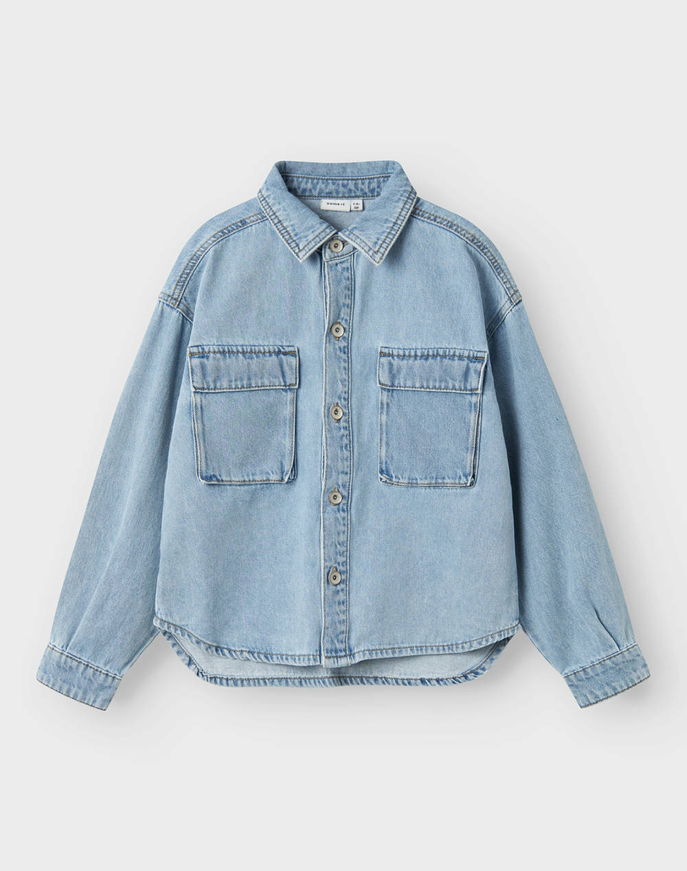 Name It Nkmseven Os Dnm Ls Shirt 5010 By N Kids Boy Clothes Shirts Denimlightblue Cotton 13232531 Light Blue Denim Male Shirts Blue