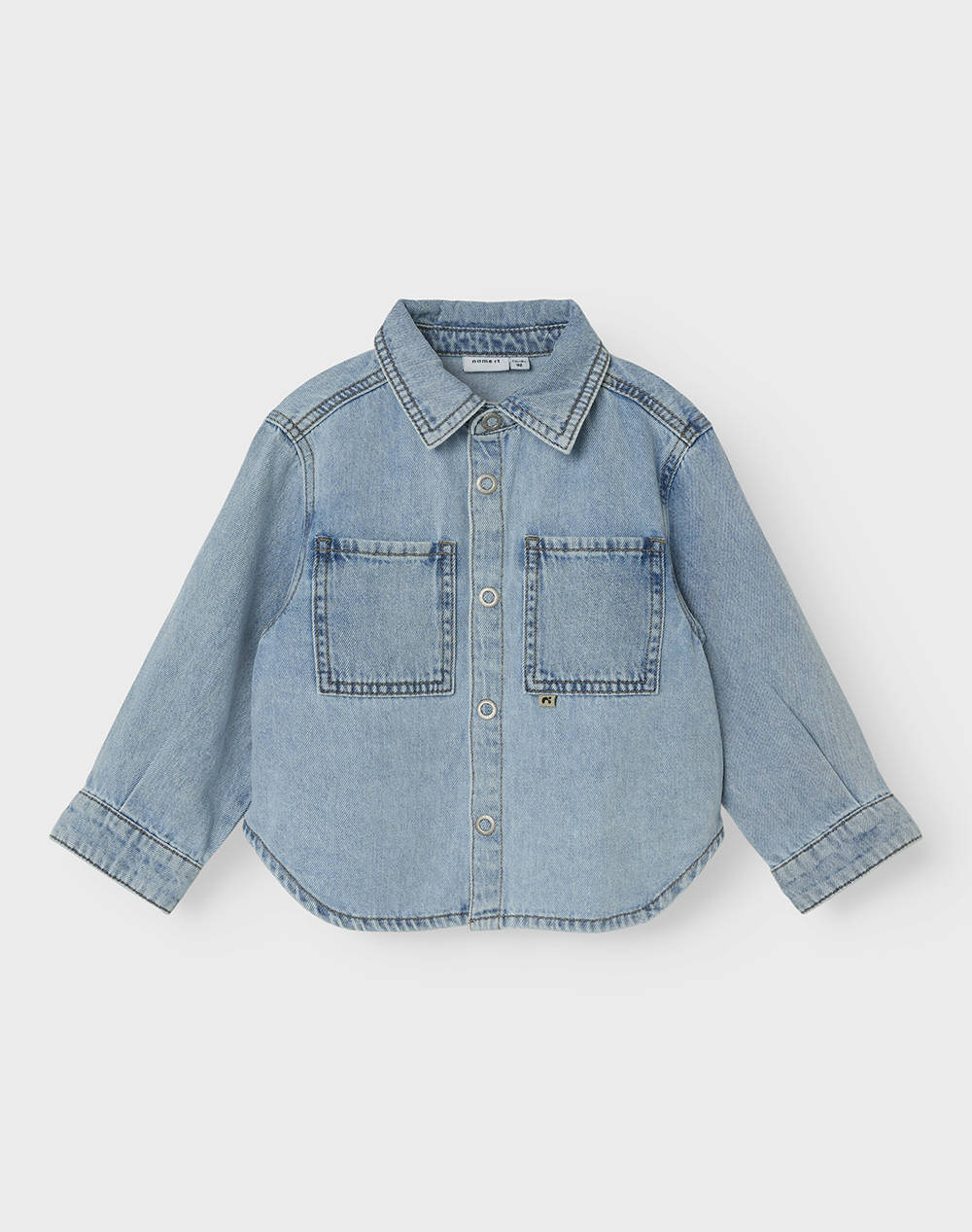 Name It Nmmten Os Dnm Ls Shirt 5010 By B Kids Girl Clothes Shirts Denimlightblue Cotton 13237055 Light Blue Denim Shirts Blue
