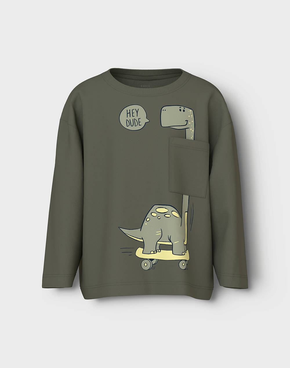 Name It Nmmvilian Ls Rlx Top Kids Boy Clothes T Shirts Olive Cotton 13238183 Dusty Olive Male T-Shirts