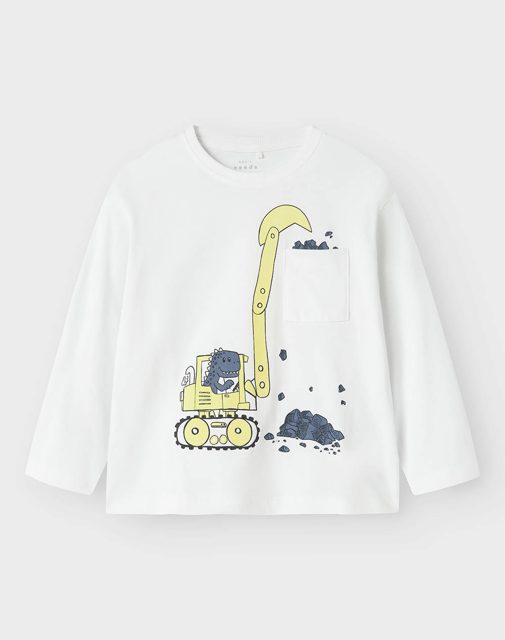 Name It Nmmvilian Ls Rlx Top Kids Boy Clothes T Shirts White Cotton 13238183 Bright White Male T-Shirts