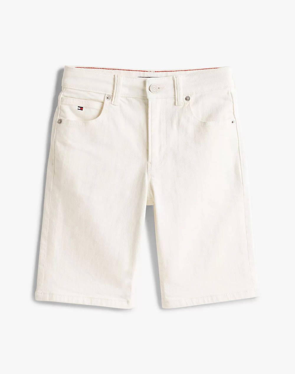 Tommy Hilfiger Modern Straight Short White Kids Boy Clothes Shorts/Bermudas White Cotton,Elastic Kb0Kb09471 8Y 16Y Ybr Male Shorts/Bermudas