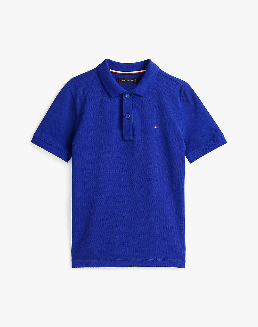 Tommy Hilfiger Flag Polo S/S Kids Boy Clothes T Shirts Blue Cotton Kb0Kb09103 8Y 16Y D03 Male T-Shirts Blue