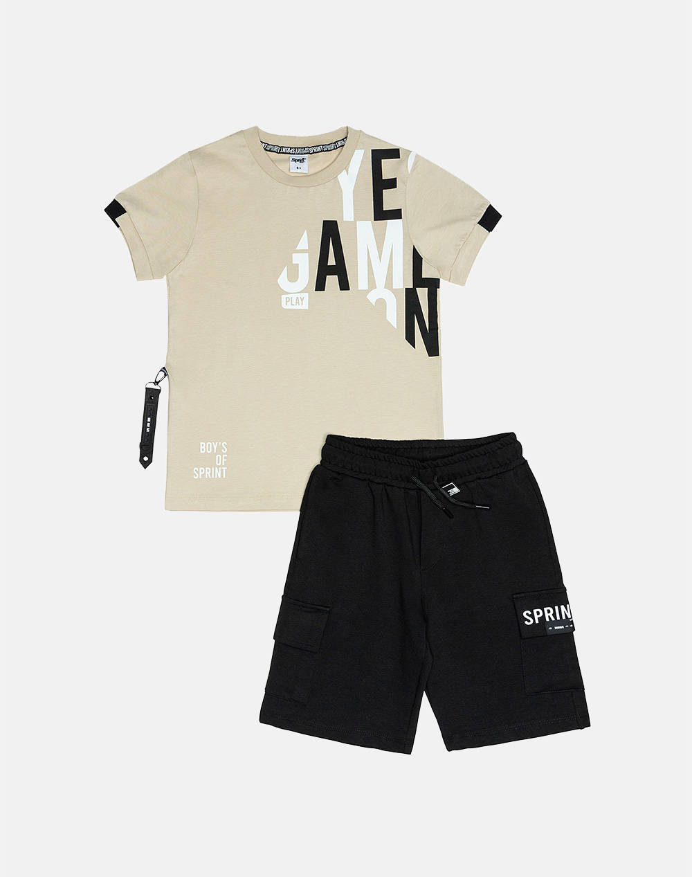 Sprint Set Junior Boy Kids Boy Sportswear Sets Biege Cotton 251 3000 S910 Male Sets Biege