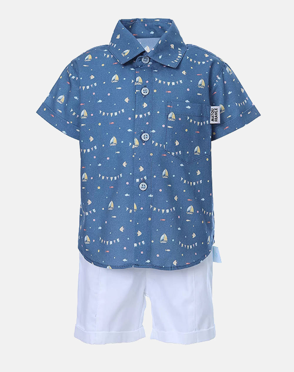 Matou Shorts & Shirt Set Kids Boy Kids Boy Clothes Sets Mixed Cotton 2S25 Mf4070 White Male Sets