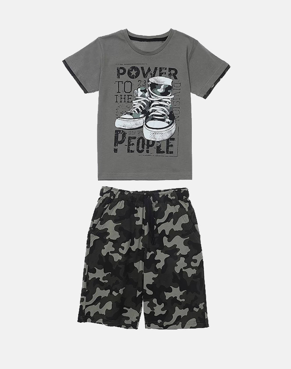 Matou Bermuda Shorts Set Kids Boy Kids Boy Sportswear Sets Khaki Cotton 1Gs25 Yza151 Κηακι Male Sets Khaki
