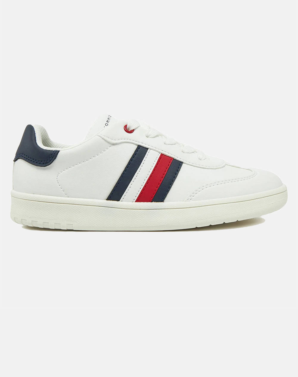 Tommy Hilfiger Stripe Low Cut Lace Up Sneaker Kids Girl Footwear Sneakers White Imitation Leather T3X9 33850 1355 35 41 X336 Unisex Sneakers