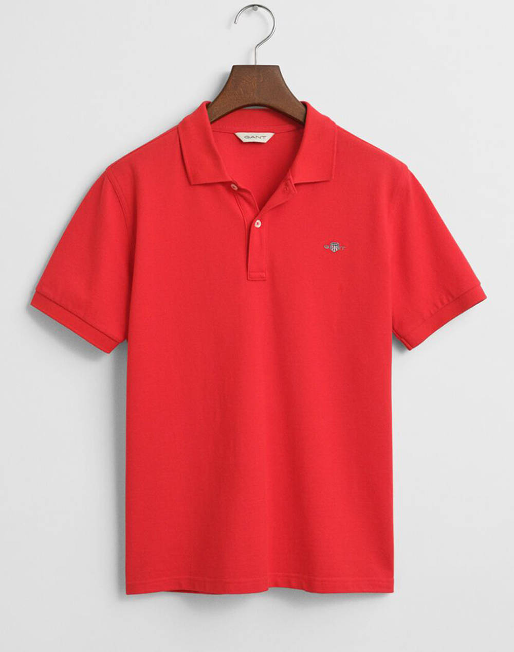 Gant Shield Ss Pique Shirt Kids Boy Clothes T Shirts Red Cotton 3G902553 620 Unisex T-Shirts