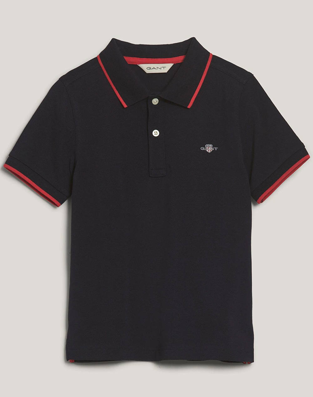 Gant Striped Polo Ss Pique Rugger Shirt Kids Boy Clothes T Shirts Navyblue Cotton 3G802551 433 Unisex T-Shirts Blue