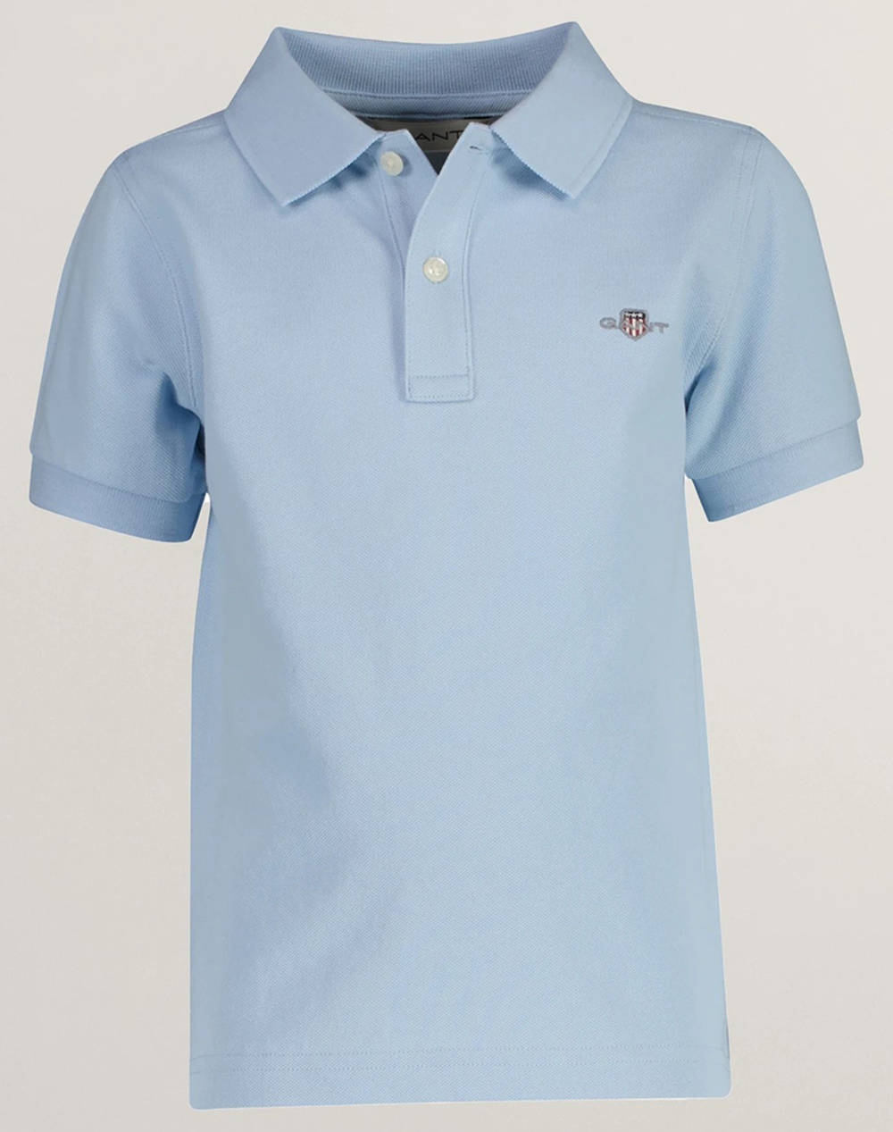 Gant Shield Ss Pique Shirt Kids Boy Clothes T Shirts Lightblue Cotton 3G802546 439 Unisex T-Shirts Blue