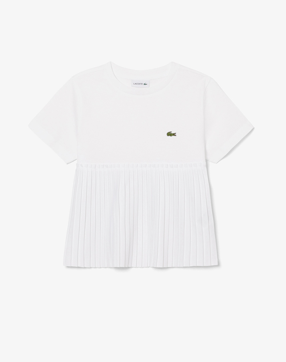 Lacoste T Shirt Ss Kids Girl Clothes Shirts White Cotton,Synthetic 3Tj8445 001 Female Shirts