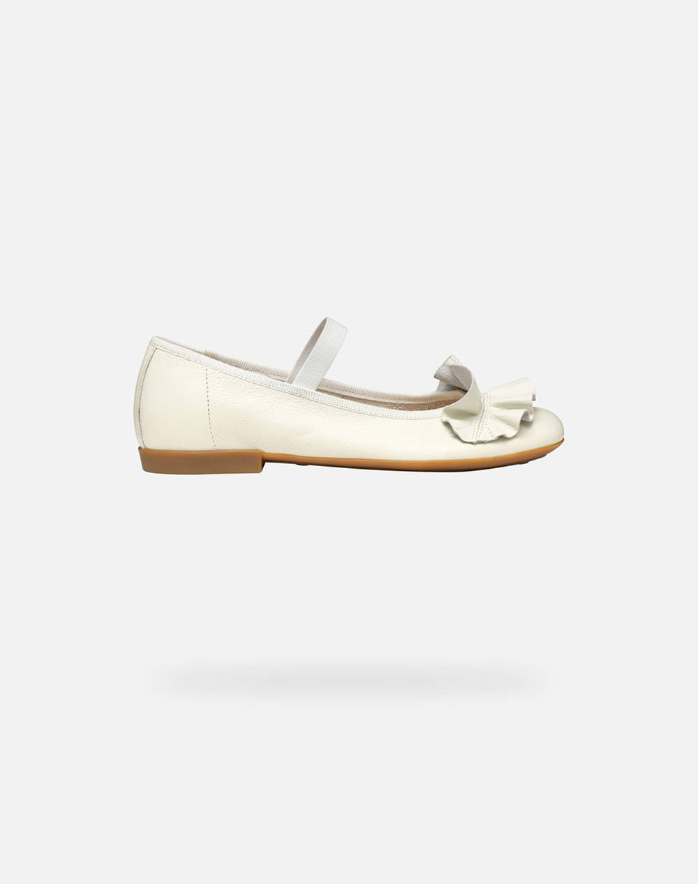 Geox J Plie'' A Nappa Kids Girl Footwear Flats White Leather J5555A00085C1000 28 35 C1000 Female Flats
