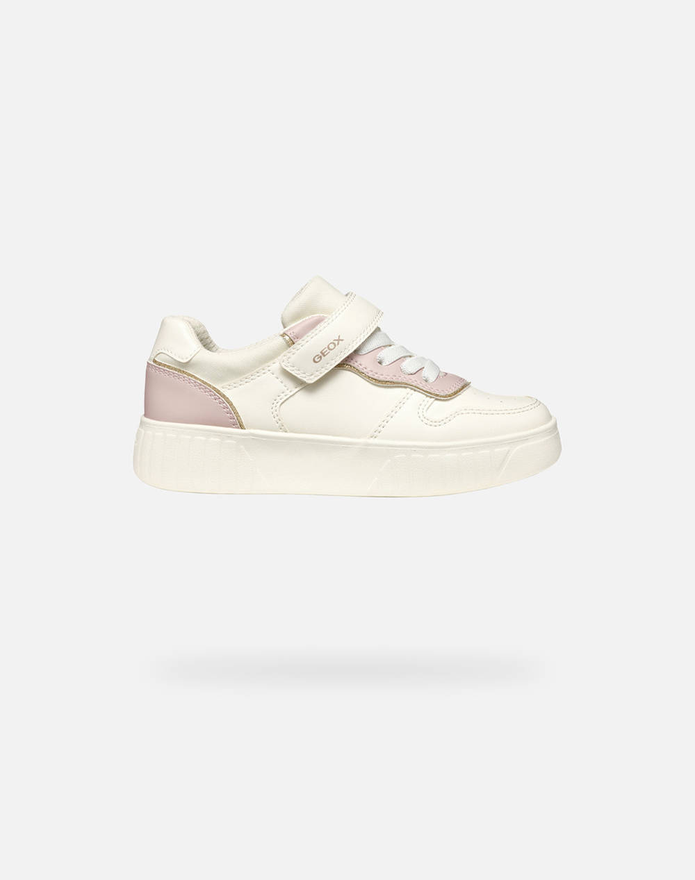 Geox J Microshi A Synt.Lea Kids Girl Footwear Sneakers Ivory Imitation Leather,Fabric J55Dva000Bcc1M8W 28 35 C1M8W Female Sneakers
