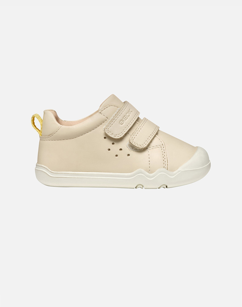 Geox B Steppieup A Nappa Kids Girl Footwear Sneakers Ivory Leather B4663A00085C1185 C1185 Unisex Sneakers