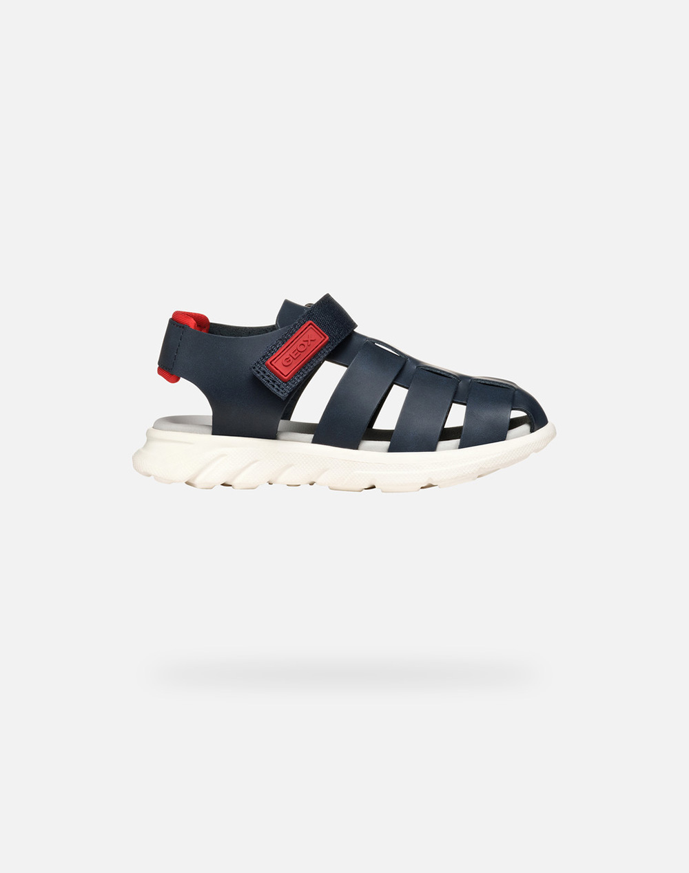 Geox J Sandal Airadyum Kids Boy Shoes Flats Navyblue Leather,Fabric J55F1D0009Bc0735 28 35 C0735 Male Flats Blue