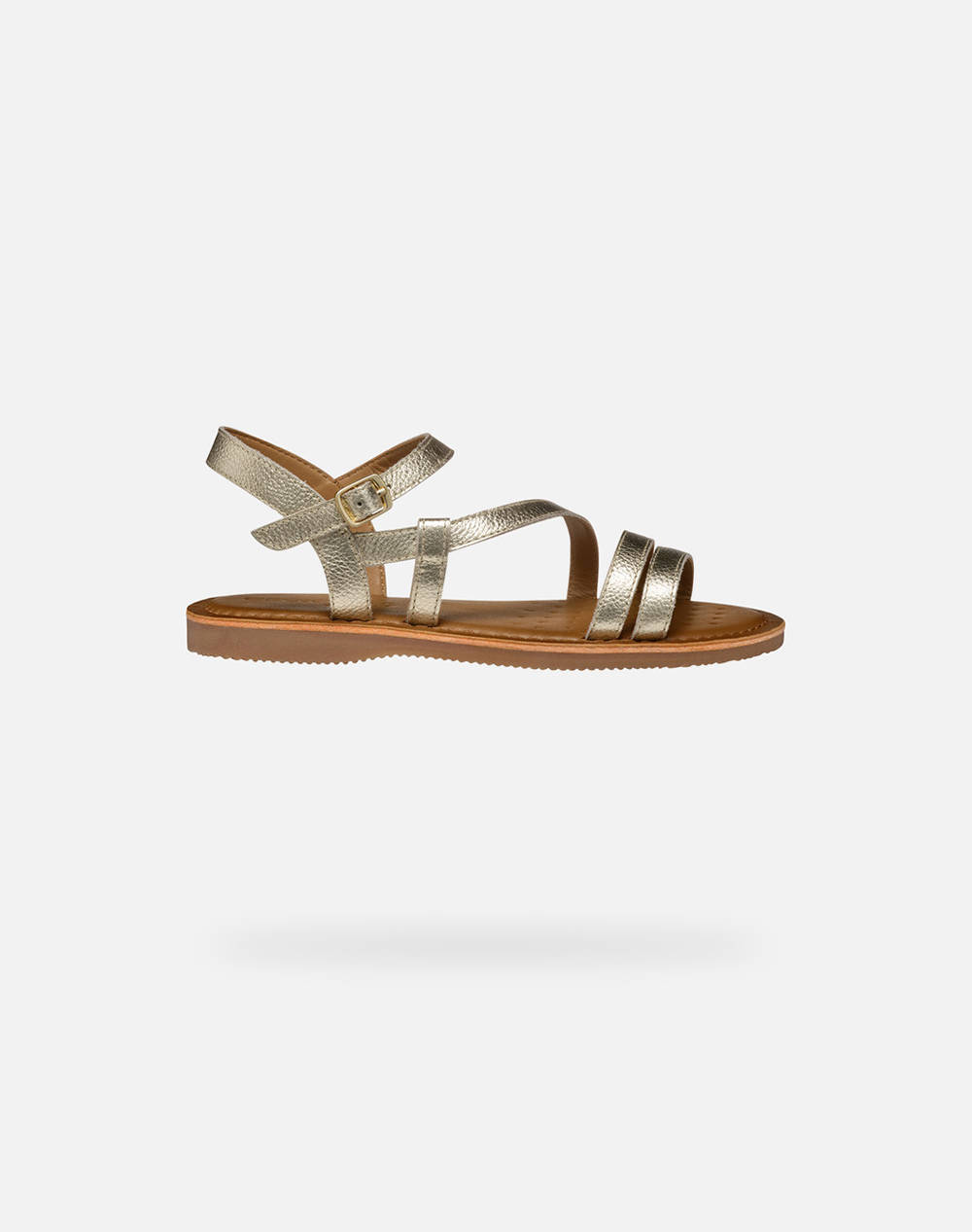 Geox J Sandal Oile G. A Pear.Lea Kids Girl Footwear Flats Gold Leather J55Bsa00044C2010 28 35 C2010 Female Flats Gold