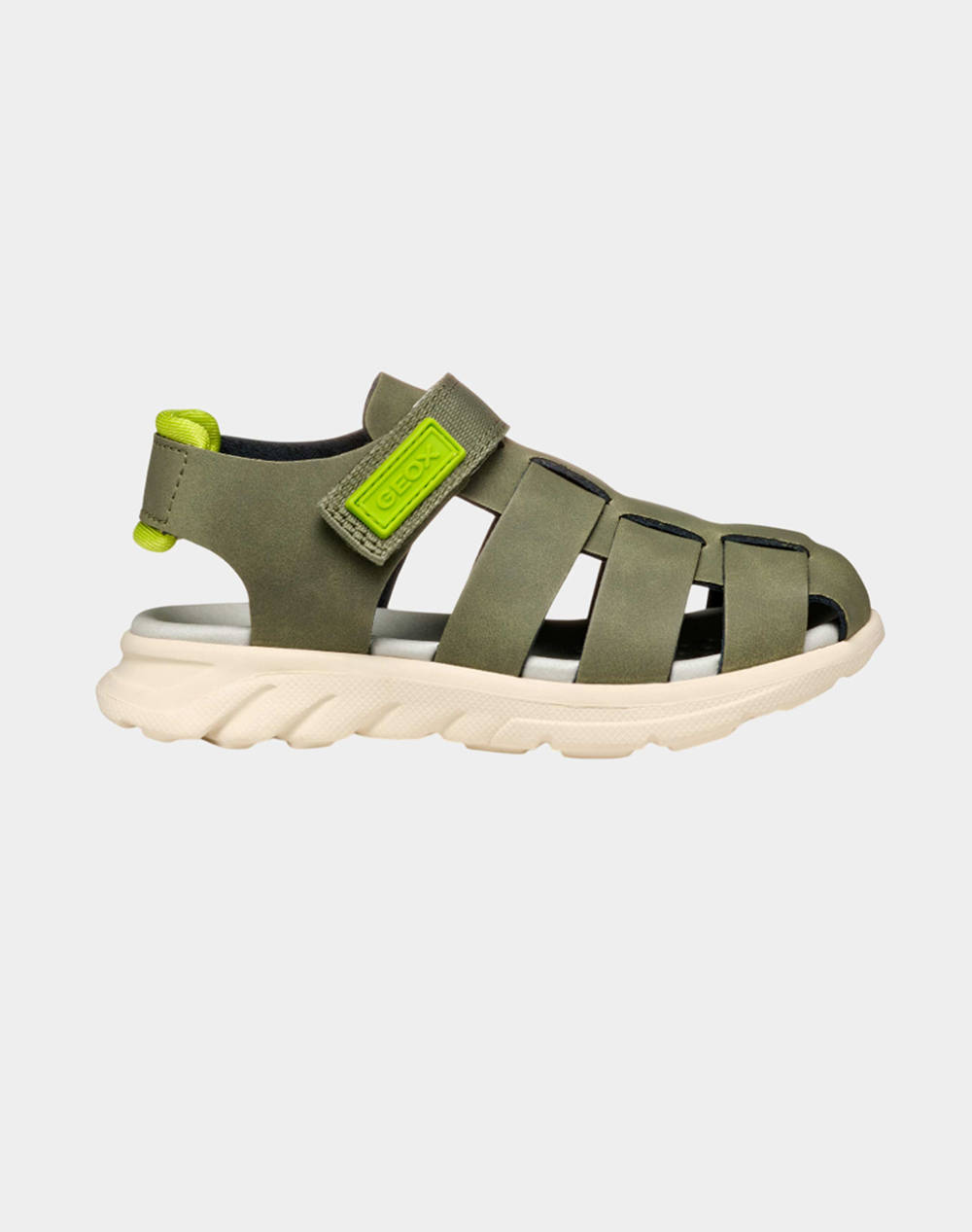 Geox J Airadyum Sandal Kids Boy Shoes Flats Khaki Leather,Synthetic J55F1D0009Bc0914 28 35 C0914 Male Flats Khaki