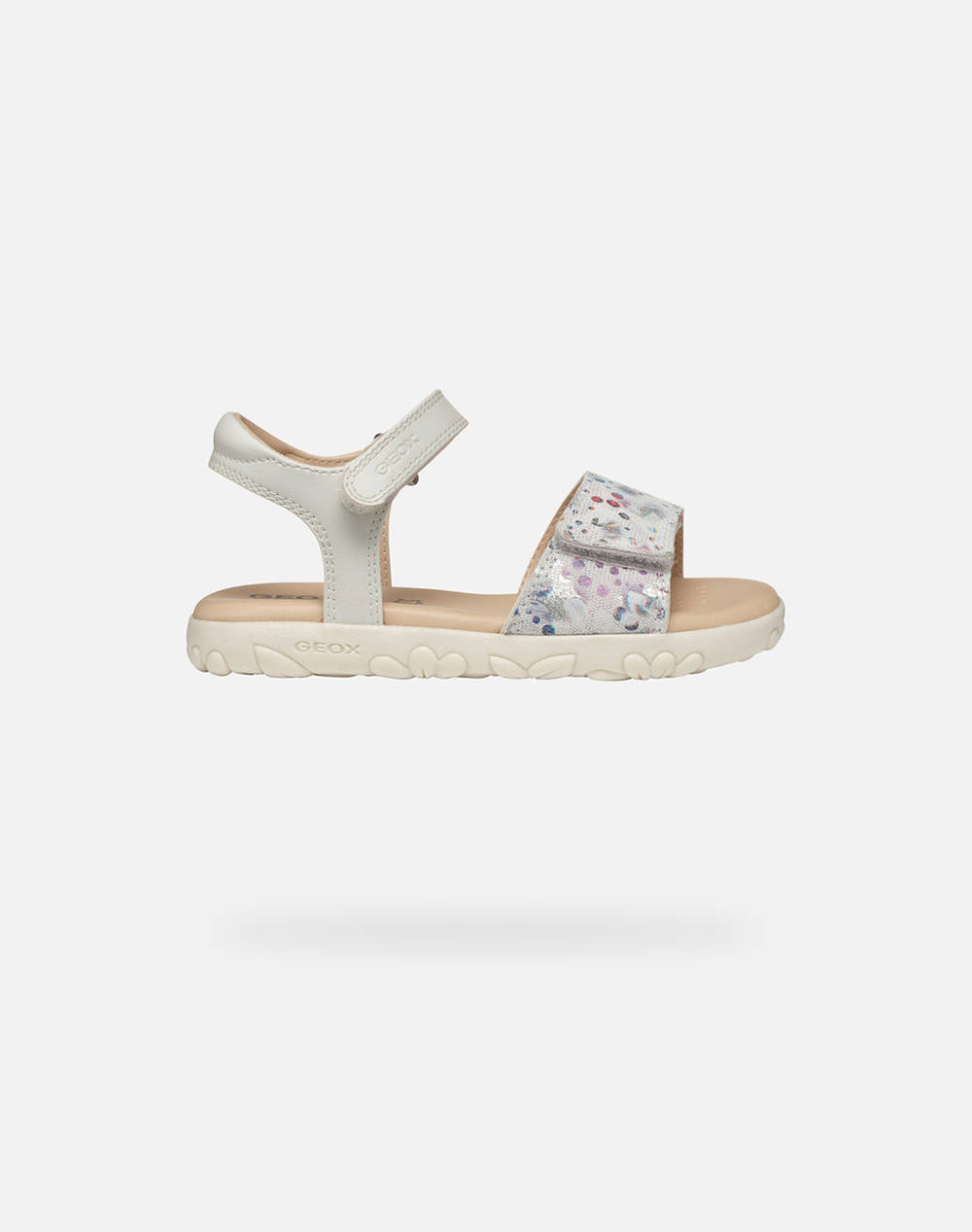 Geox J S.Haiti G. A Pr.Go.Sue+Syn Kids Girl Footwear Flats Offwhite Leather,Synthetic J028Za007Bcc1714 28 35 C1714 Female Flats