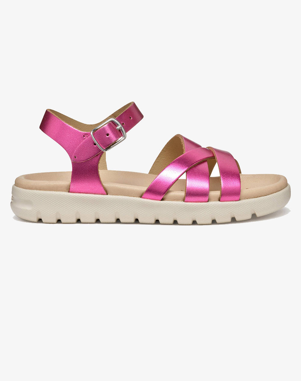 Geox J S.Soleima G. A Metal.Lea Kids Girl Footwear Flats Fuchsia Leather J45Gsa000Cfc8002 28 35 C8002 Female Flats