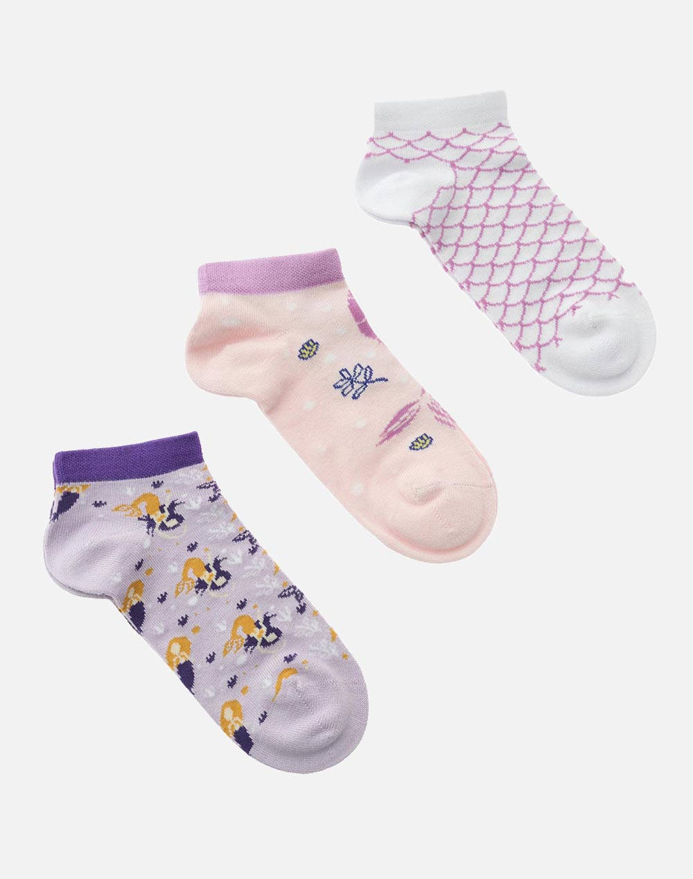 Walk Kids Bamboo Socks Low Cut Patterned Set Of 3 Pairs Kids Girl Underwear Socks Multi Elastic,Synthetic W1836 1 Multi Female Socks