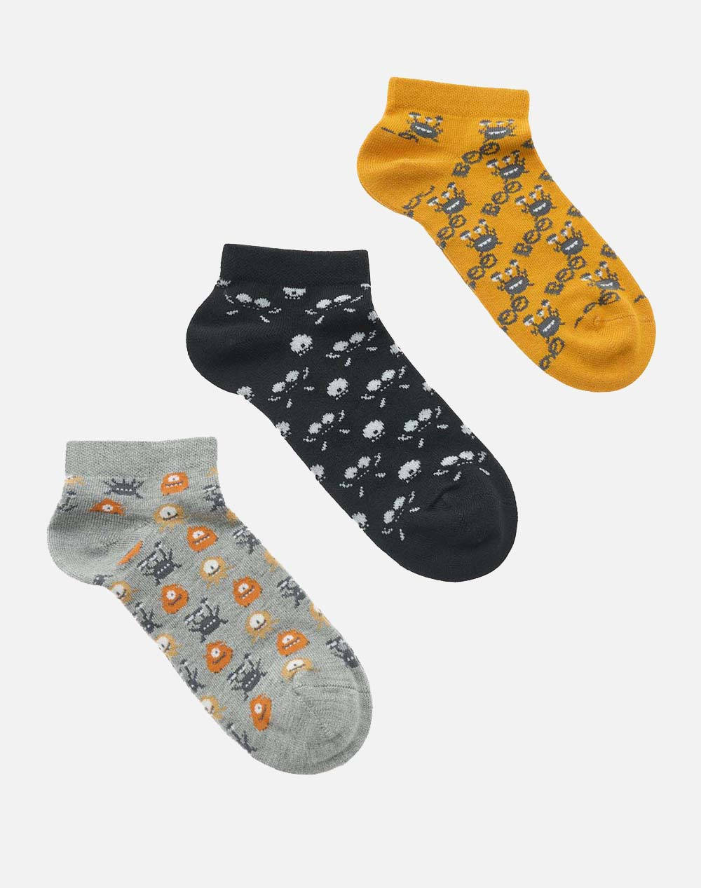 Walk Kids Bamboo Socks Low Cut Patterned Set Of 3 Pairs Kids Girl Underwear Socks Multi Elastic,Synthetic W1836 4 Multi Unisex Socks