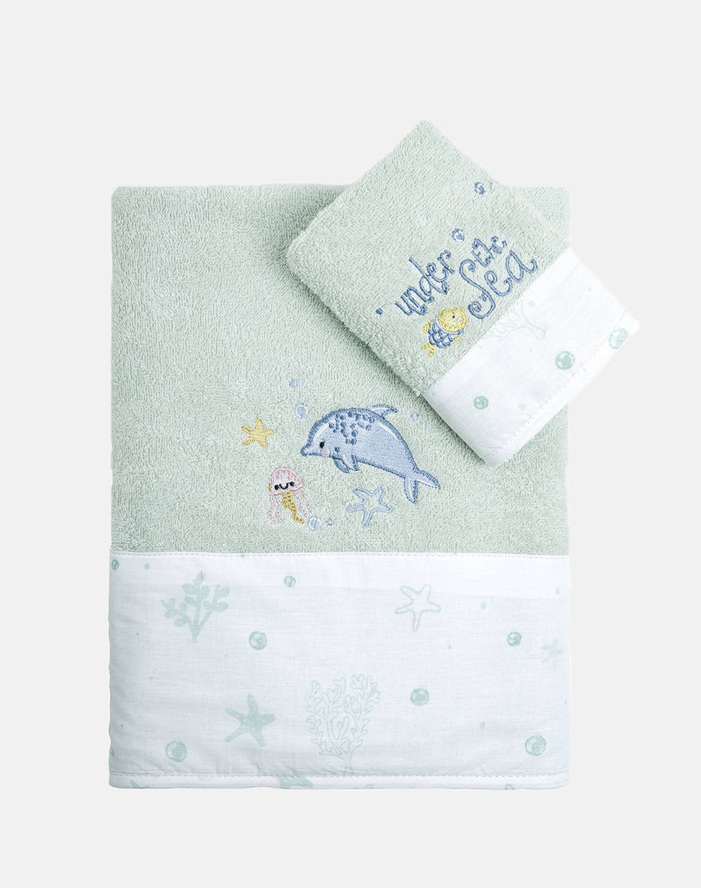 Nima Towel Set Sea Love (Dimensions: 30X50 + 70X140Cm.) Kids Accessories Beach Towels One Color Cotton N34989 Beach Towels