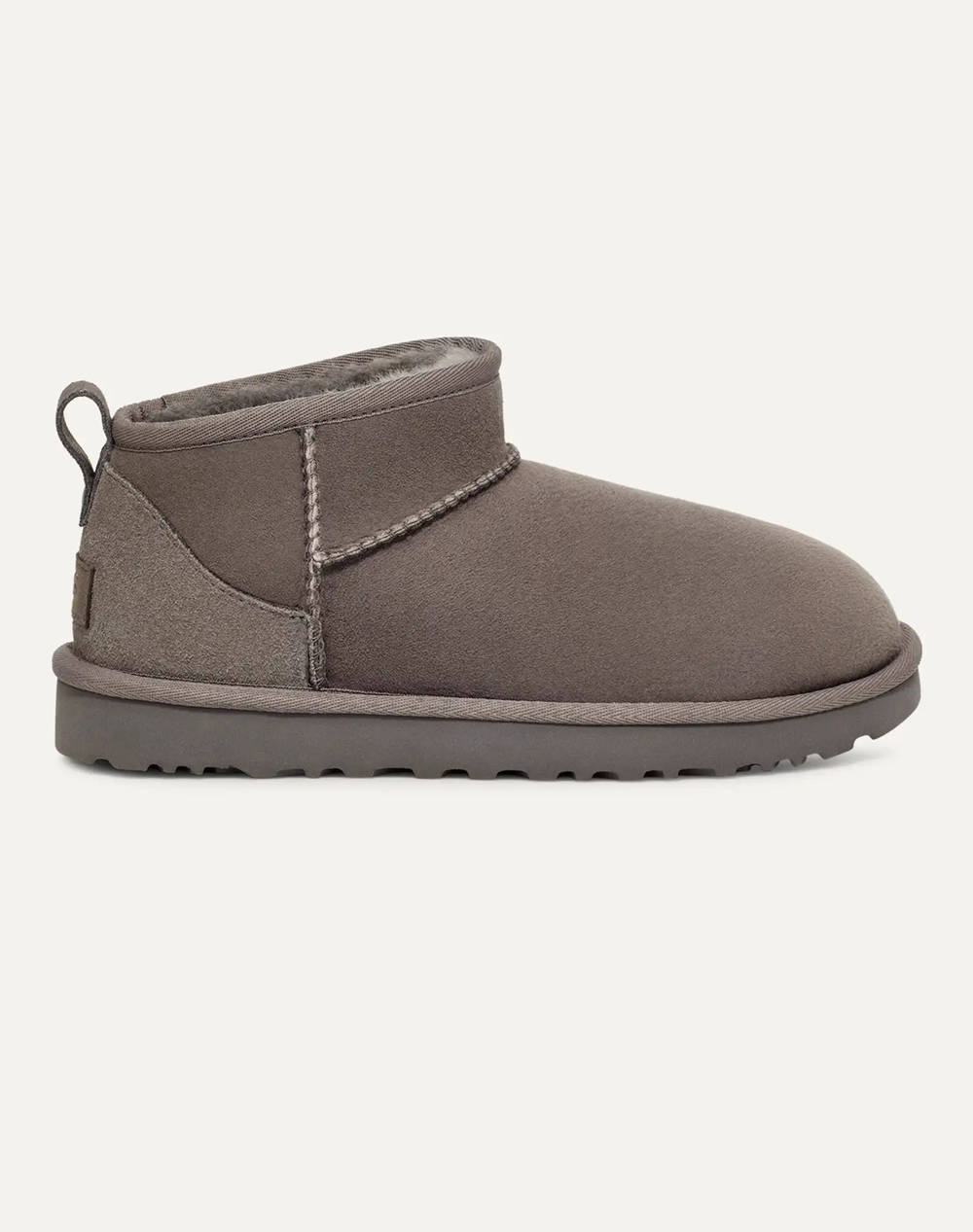 Ugg Classic Ultra Mini Women Footwear Boots/Booties Gray Leather,Suede 1116109 Grey Female Boots/Booties
