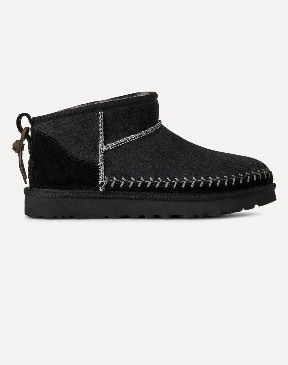 Ugg Classic Ultra Mini Biarritz Γυναικα Παπουτσια Μποτες/Μποτακια Black Δερμα 1171538 Blk