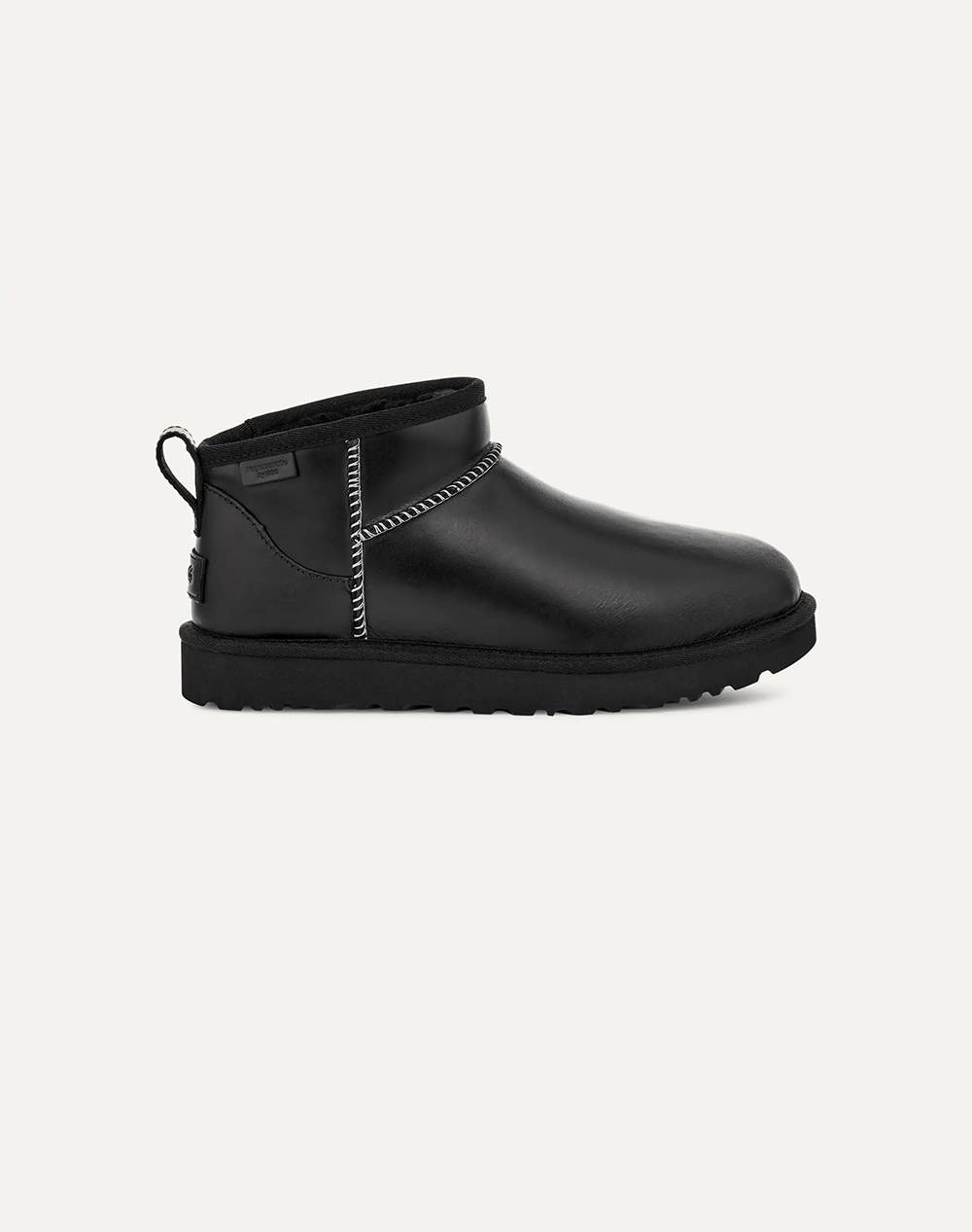 Ugg Classic Ultra Mini Lthr Regen Γυναικα Παπουτσια Μποτες/Μποτακια Black Δερμα 1163490 Blk - Koolfly