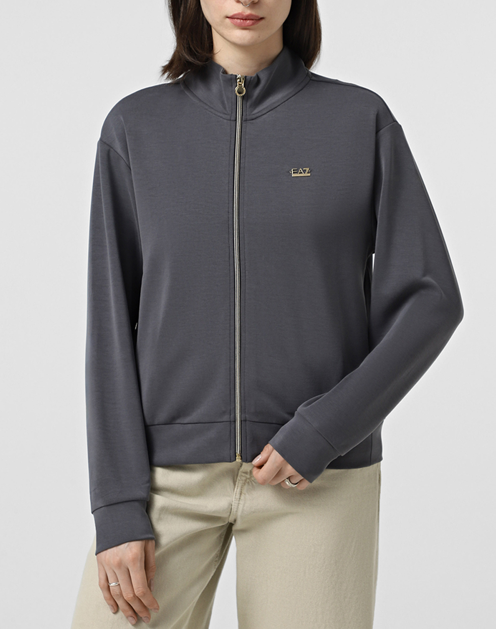 Ea7 Sweatshirt Γυναικα Ρουχα Μπλουζες Φουτερ Darkgray Με Ελασταν,Συνθετικο 7W000191af12643 U8117 - Koolfly