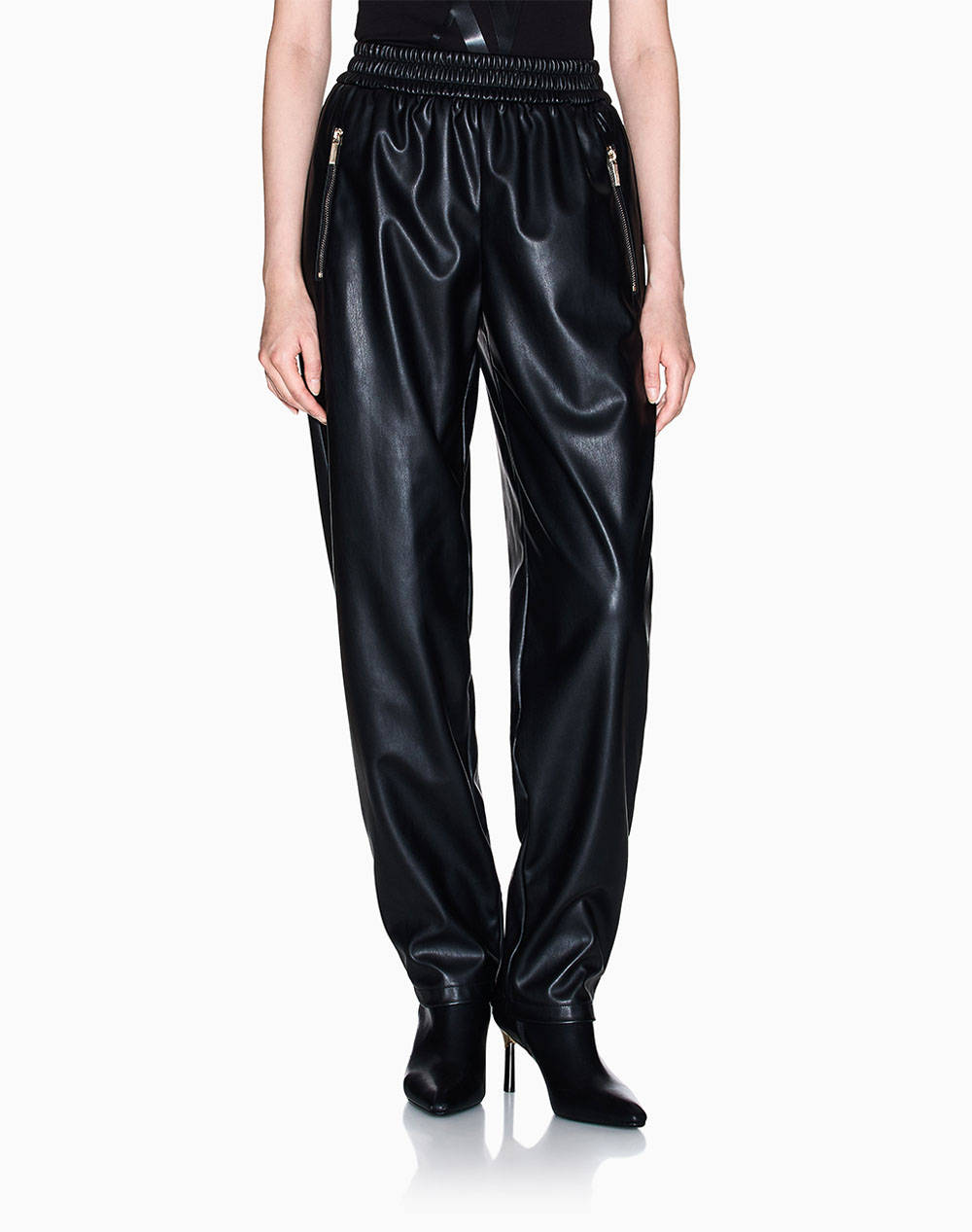 Armani Exchange Trouser Γυναικα Ρουχα Παντελονια Chinos Black Απομιμηση Δερματοςσυνθετικο Xw000681Af16106 Uc001