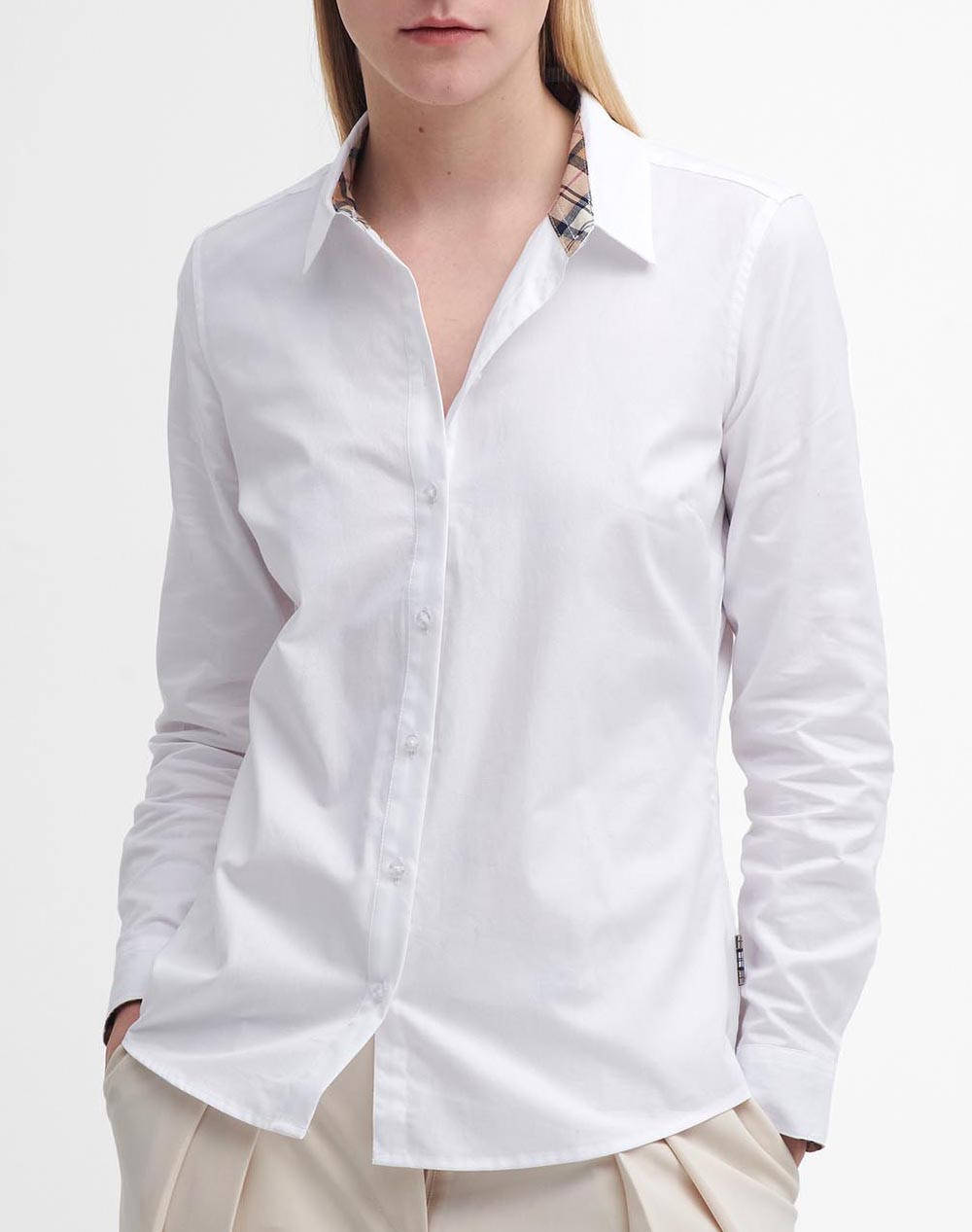 Women Clothes Shirts White Cotton Lsh1409 Brwh33.1 Female Shirts