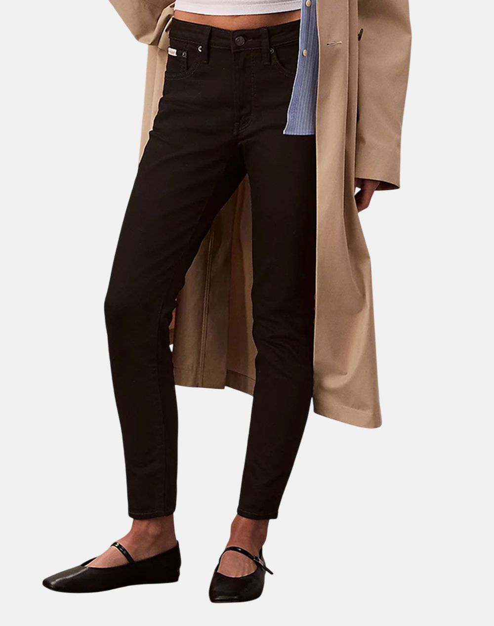 Calvin Klein Mid Rise Skinny Ck Classic Black Women Clothes Trousers Jeans/5P/Cargo Denimblack Cotton,Elastic,Synthetic Lv047C777G Jw4Rg Female Jeans/