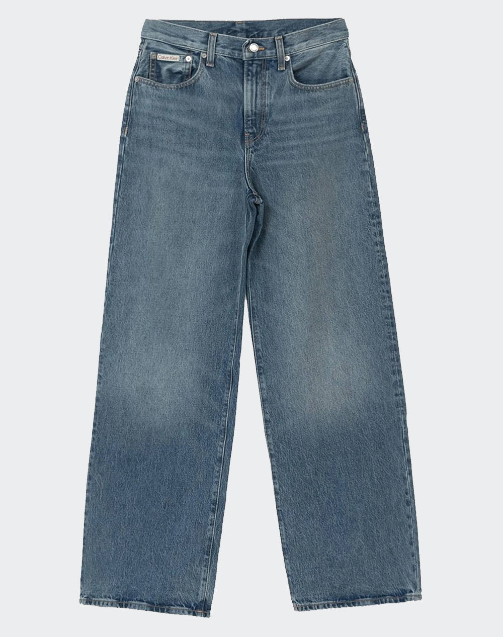 Calvin Klein The Wide Leg Blue Gulf Women Clothes Trousers Jeans/5P/Cargo Denimblue Cotton Lv147B953G Ycdrg Female Jeans/5P/Cargo Blue