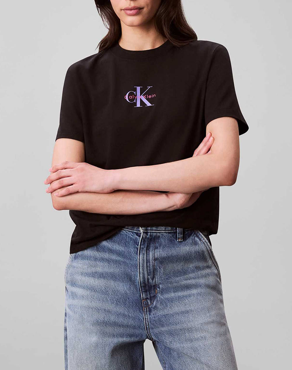 Calvin Klein Ss 20S Classic Logo Tee Women Clothes Tops T Shirts Black Cotton Lv047C856G Ub1 Female T-Shirts Black