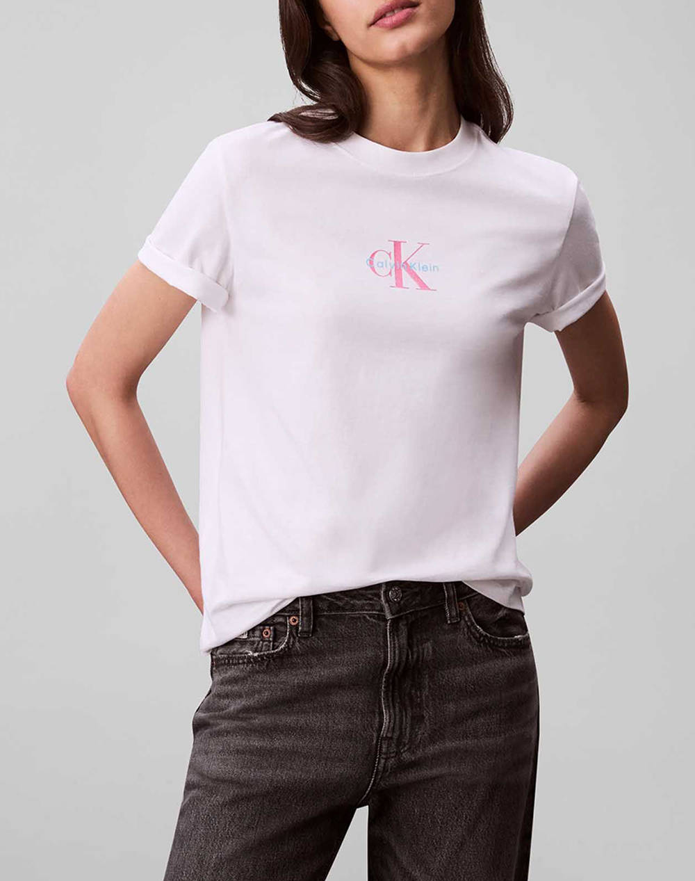Calvin Klein Ss 20S Classic Logo Tee Women Clothes Tops T Shirts White Cotton Lv047C856G Yaa Female T-Shirts