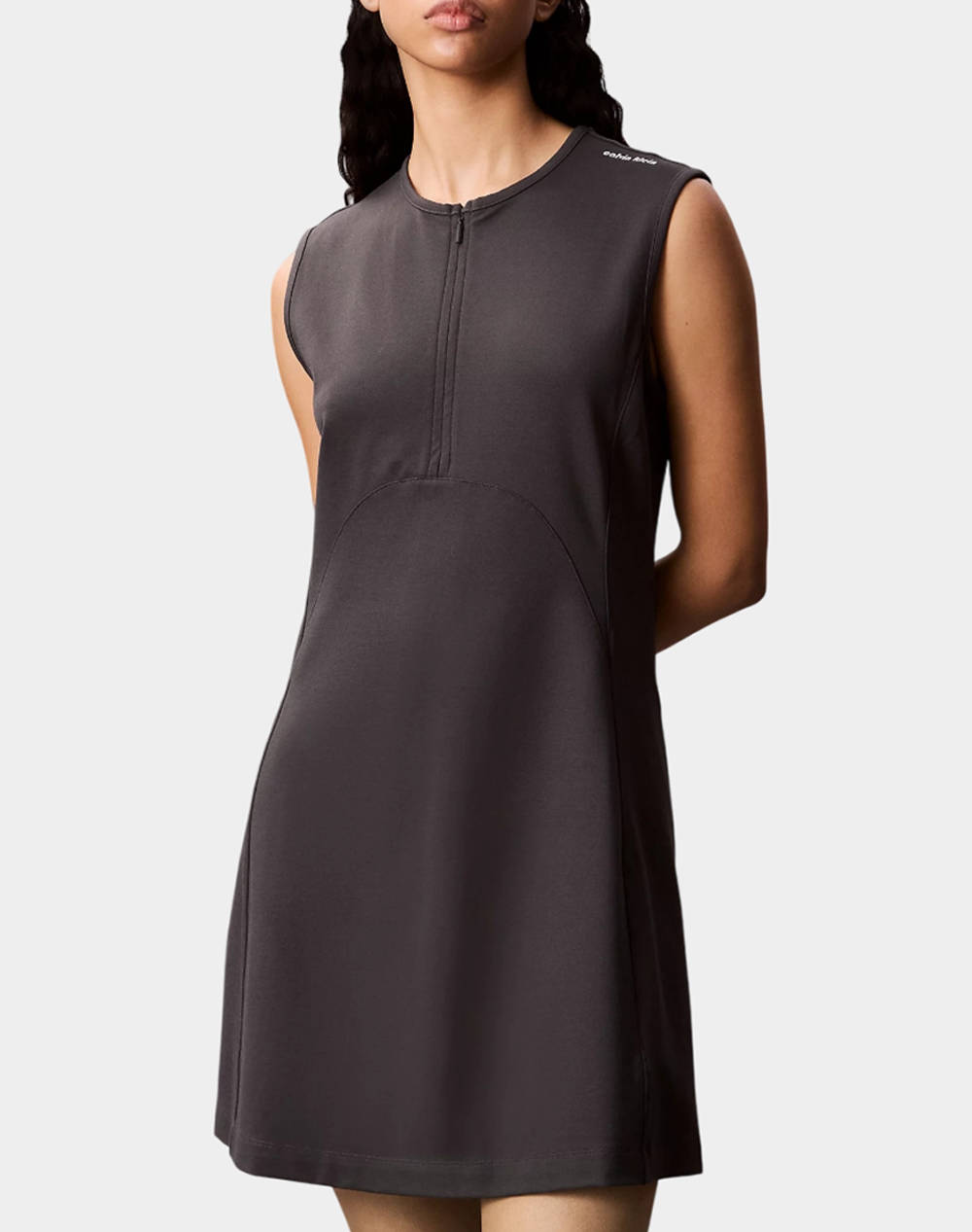 Calvin Klein Pnt Mln Sl 1/4Zp A L Women Clothes Dresses Darkslategrey Viscose,Elastic,Synthetic Lv044C214G 8Mn Female Dresses