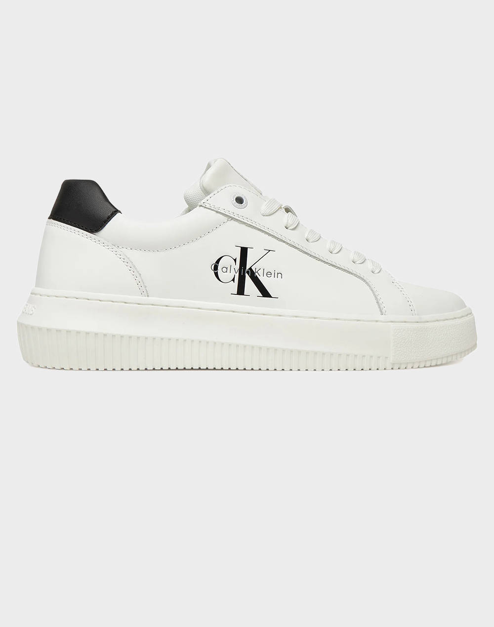 Calvin Klein Jeans Chunky Cupsole Mono Lth Wn Women Footwear Sneakers White Leather Yw0Yw01872 01W Female Sneakers