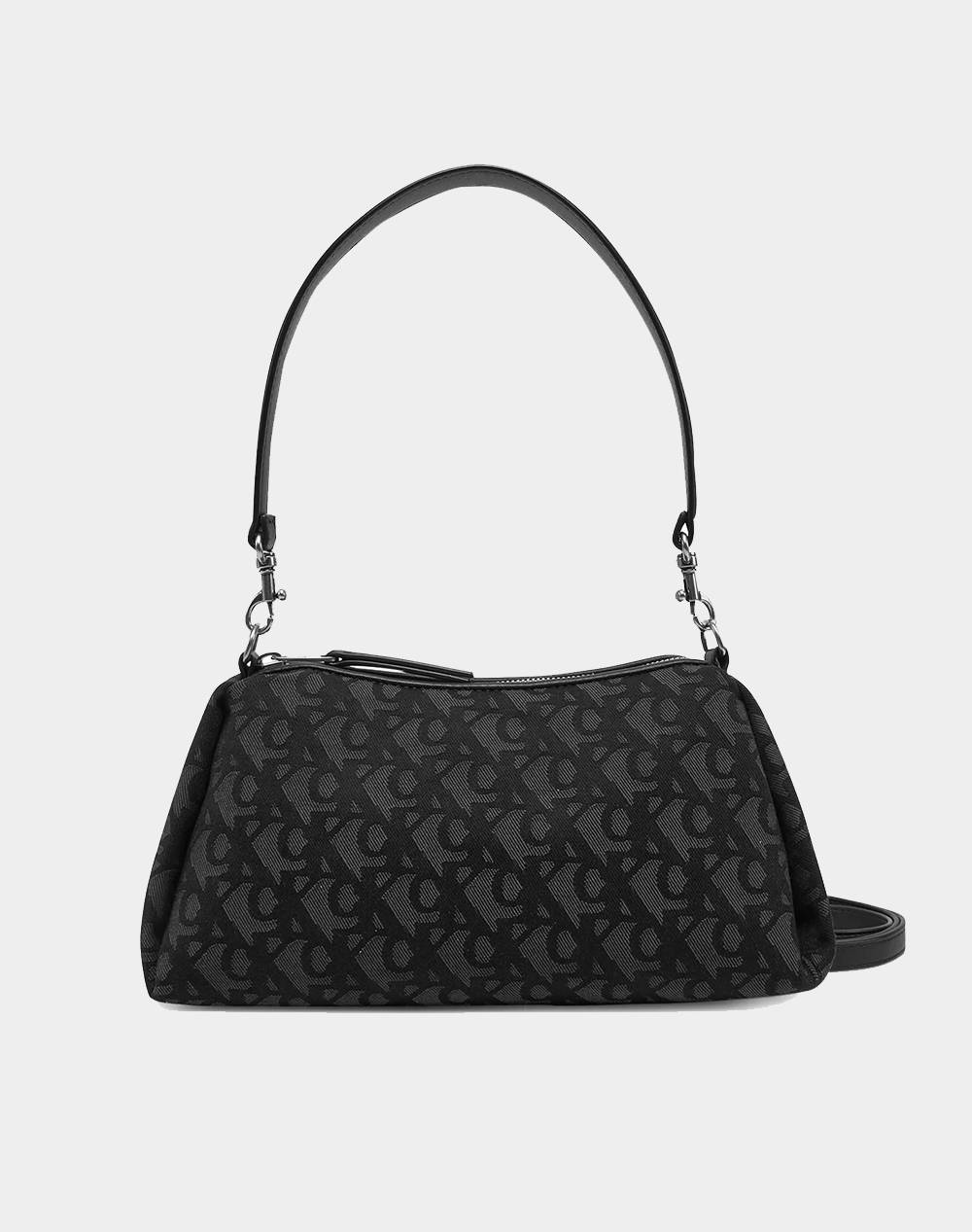 Calvin Klein Jeans Drop Monogram Sm Shoulder Bag (Dimensions: 35 X 17 X 13Cm.) Women Accessories Bags Black Synthetic Lv04K3142G Ub1 Female Bags Black