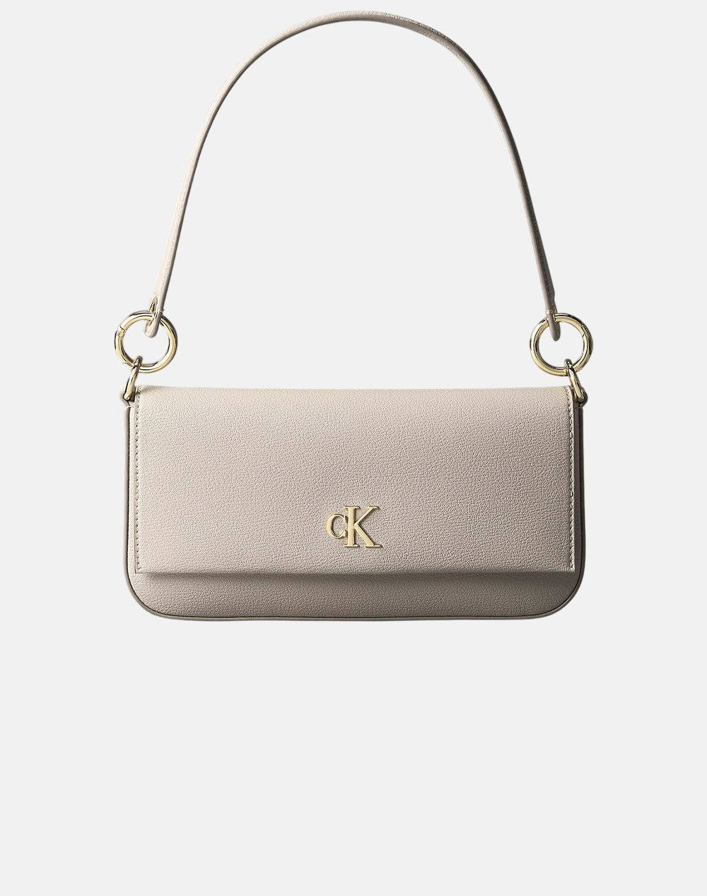 Calvin Klein Minimal Monogram Shoulder Pouch (Dimensions: 25 X 13 X 4Cm.) Women Accessories Bags Ecru Imitation Leather Lv04K3161G Rmu Female Bags