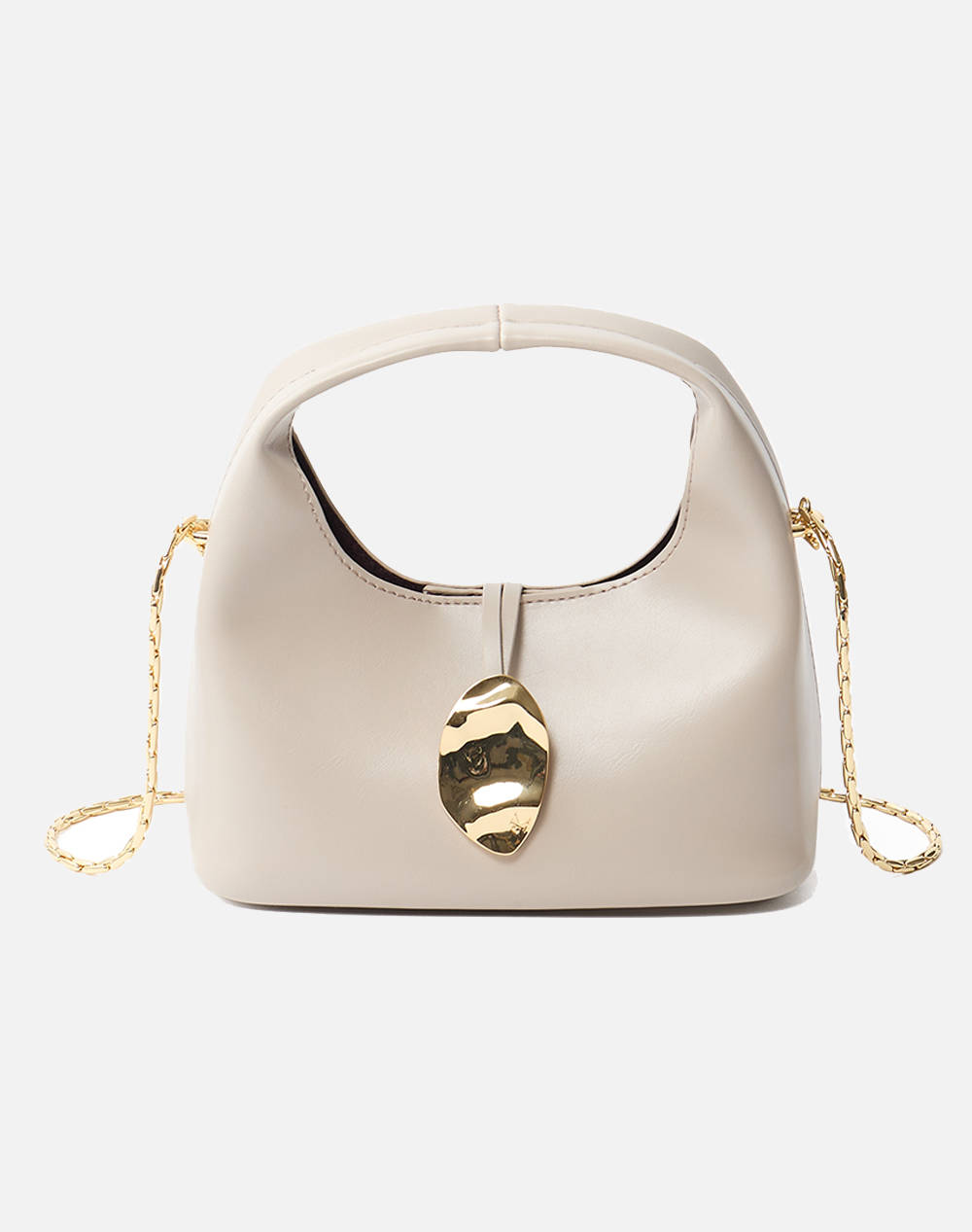 Calvin Klein Stone Lock Slouchy Crossbody Bag (Dimensions: 12.5 X 9.5 X 19Cm.) Women Accessories Bags Biege Synthetic Lv04K3177G Rmu Female Bags Biege