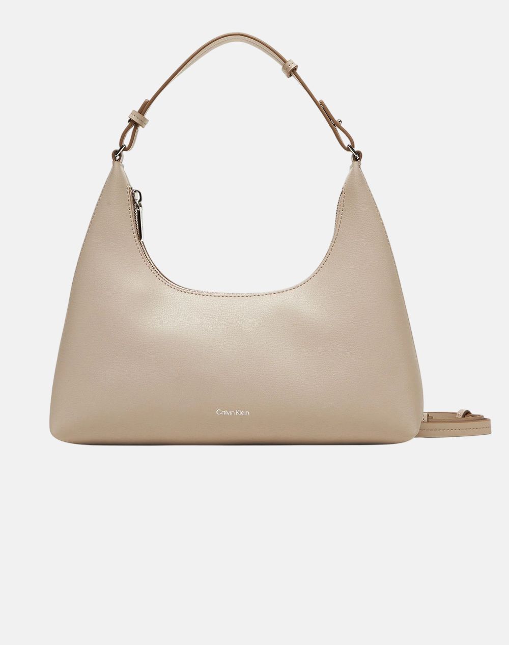 Calvin Klein Jeans Foil Logo Shoulder Bag (Dimensions: 30.5 X 13 X 7.5Cm) Women Accessories Bags Biege Imitation Leather Lv04F3272G 338 Female Bags