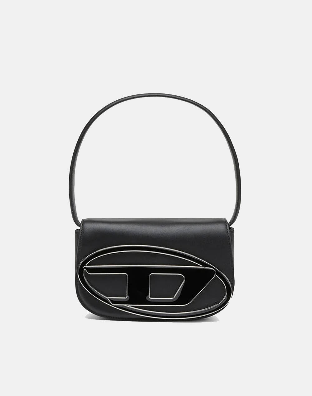 Diesel 1Dr Shoulder Bag (Dimensions: 20.5 X 13.5 X 7Cm.) Women Accessories Bags Black Leather X08396Pr818 T8013 Female Bags Black
