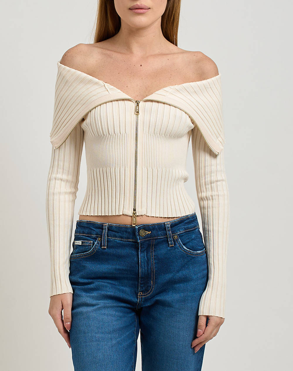 Guess Ls Kathryn Zipped Cardi Swtr Cardigan Women Women Clothes Tops Knits Cream Viscose,Synthetic W5Yr03Z30I2 F0Fe Female Knits