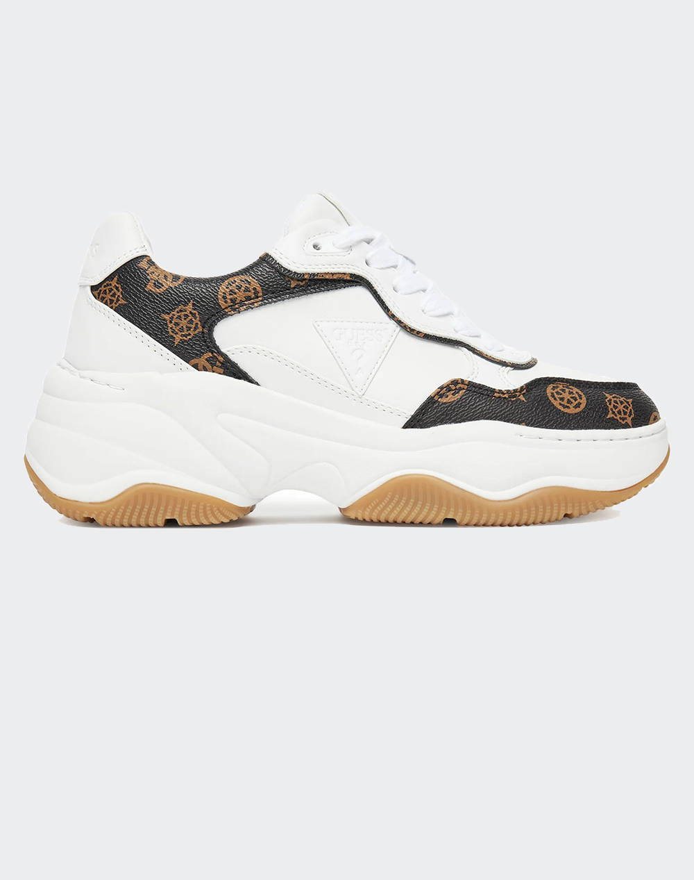 Guess Hapyy3 Women''S Shoes Women Footwear Sneakers White Imitation Leather Flthpyfal12 Whibr Female Sneakers